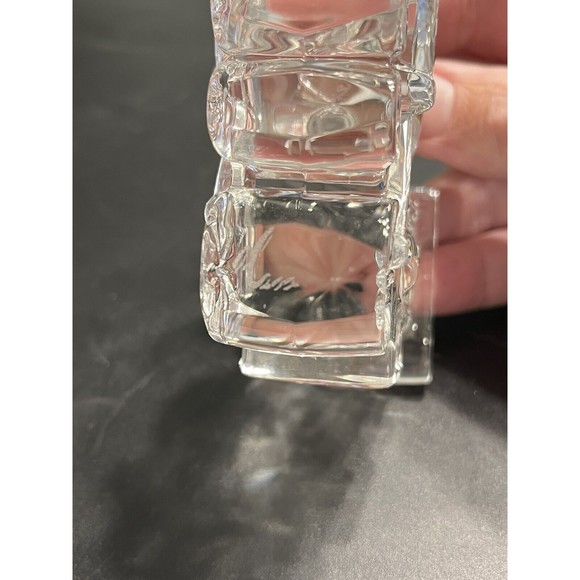 Vintage Clear Crystal Locomotive Train Paperweight Figurine Signed - Picture 5 of 9